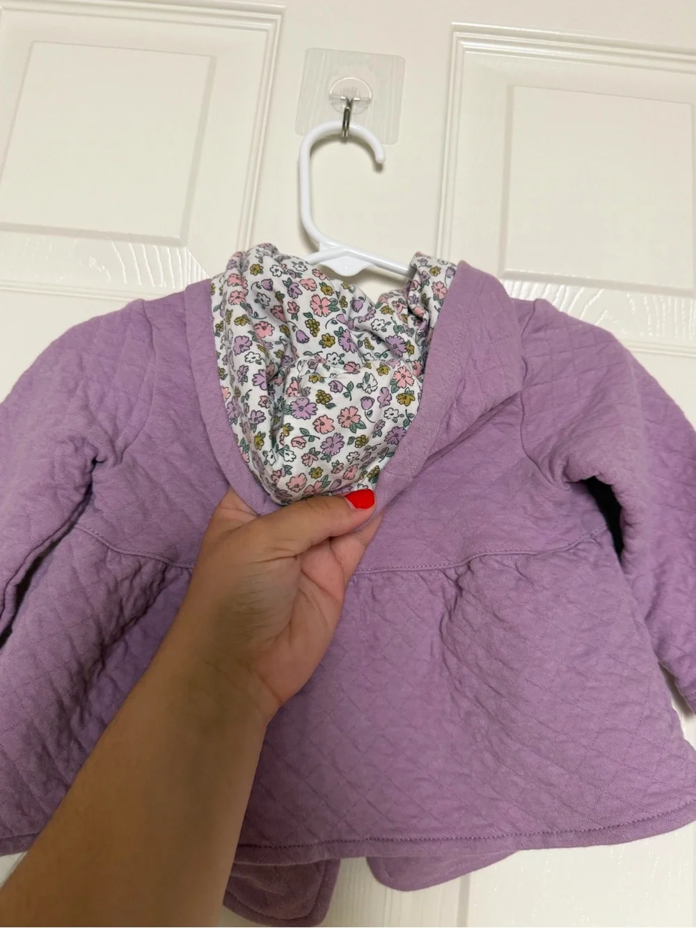 Carter's Lavender Quilted Hooded Pea Coat